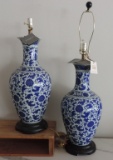 Pair of Currey and Co. Porcelain Lamps