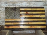 Rustic Wooden American Flag