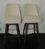 Two Alder and Tweed Furniture Bar Stools
