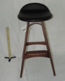 Black and Wooden Legs Bar Stool