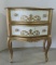 Gold and White Two Drawer Table