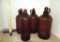 Lot of Four Amber Clorox Bottles