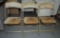 Set of Three Upholstered Gold Metal Chairs
