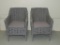 Pair of Gray Rattan Patio Chairs
