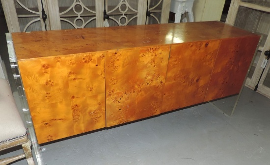 Wood and Acrylic Credenza (USED)