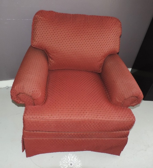 Maroon Upholstered Arm Chair
