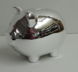 Silver Luster Piggy Bank