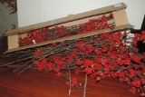 Box Lot of Red Blooming Tree Branches