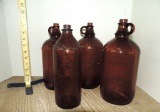 Lot of Four Amber Clorox Bottles
