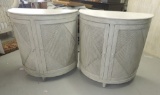 Pair of Curved Front Storage Cabinets