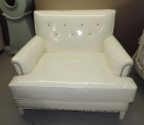 White Glossy Vinyl Arm Chair (USED)