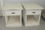 Pair of White End Tables