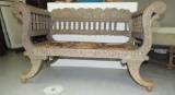 Ornately Carved Armed and Backed Bench