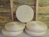 Lot of Five Round Woven Grass Table Centerpieces