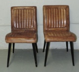 Pair of Vintage Leather Dining Chairs