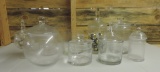 Lot of Lidded Glass Containers
