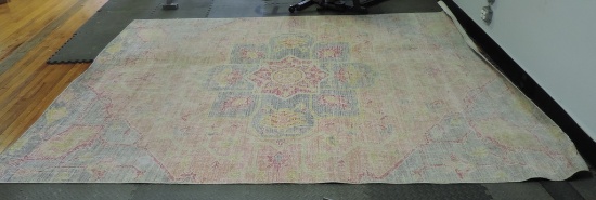 A Gray, Pink, and Yellow Rug