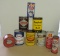 Lot of Nine (9) Vintage Garage Advertising Cans