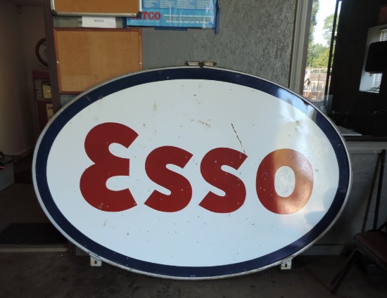 Original Double-Sided Porcelain Esso Sign