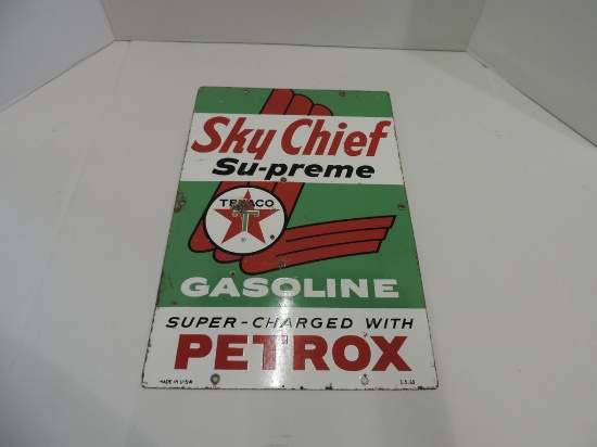 Original Texico Sky Chief Porcelain Sign