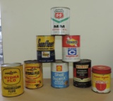 Lot of Eight (8) Vintage Garage Advertising Cans