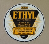 Vintage Ethyl Gasoline Porcelain Gas Pump Sign