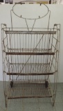 Vintage Wire Metal Gas Station Oil Can Rack