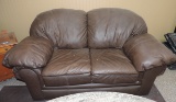 Faux Leather Loveseat