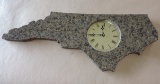 Custom Made State of NC Granite Clock