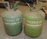 Two (2) Vintage Kaiser 22 Refrigerant Bottles