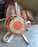 Lot of Seven (7) Fire Hose Reels With Hose