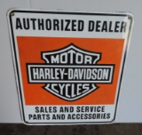 Vintage Porcelain Harley Davidson Motorcycle Sign