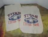 Two (2) Cloth Advertising Titan Cotton Twine Bags
