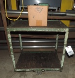 2 Tier Roll Around Metal Work Table With Box Of Chains