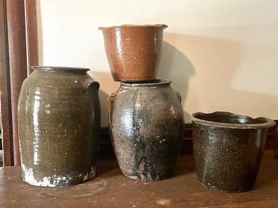 Lot Of 4 Catawba Valley Pottery Jars