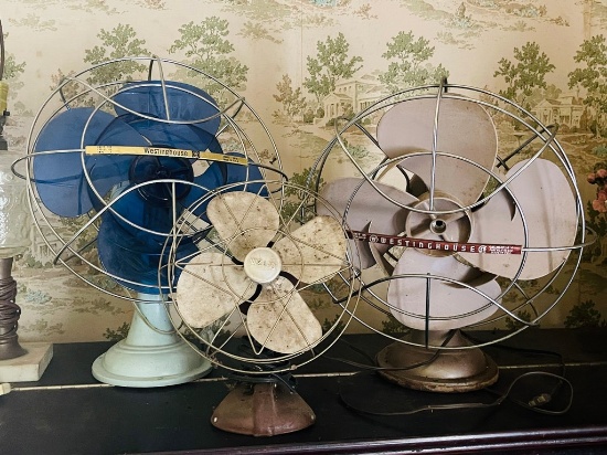 Lot Of 3 Retro Table Electric Fans