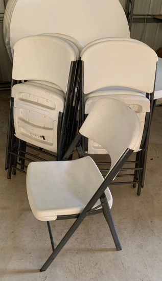 6 Lifetime Hard Shell Plastic Folding Chairs