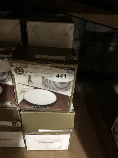7 Boxes Of Gold Rimmed Salad Plates