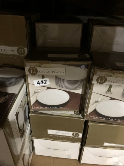 7 Boxes Of Gold Rimmed Salad Plates