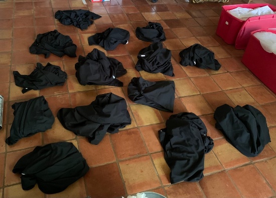 Lot Of 15 Rectangular Black Table Cloths