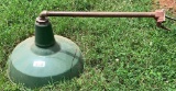 Green Enamel Shaded Gas Station Lamp