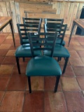Lot Of 5 Black Metal Ladder Back Side Chairs