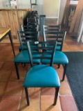 Lot Of 5 Black Metal Ladder Back Side Chairs