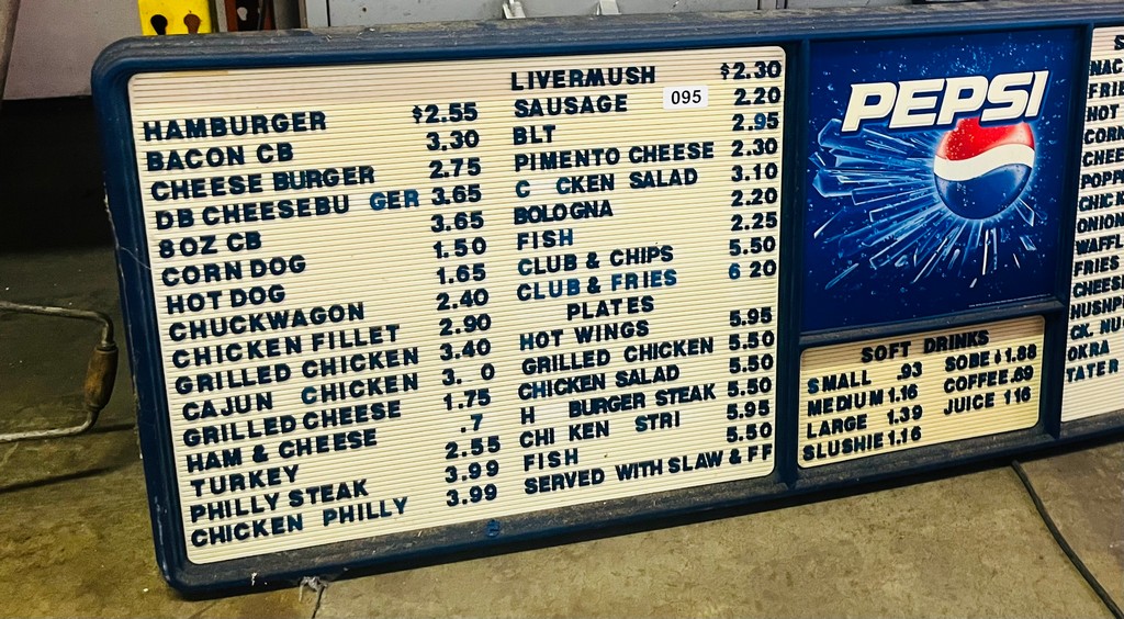 Vintage Original Pepsi Cola Menu Board | Proxibid