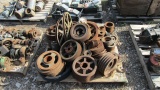 PALLET OF MISC PULLEYS