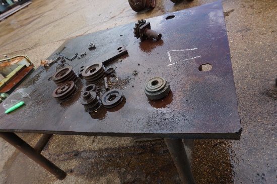 Steel Table w/Contents