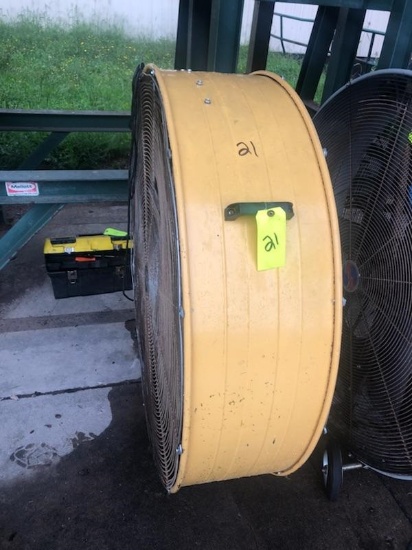 48" Yellow Floor Barrel Fan