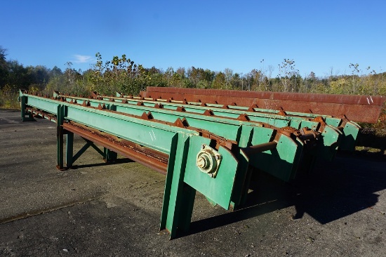 SANBORN 12 1/2' X 30' INCLINE LOG DECK W/ELECT DRV & PALLET OF SPARE CHAIN