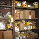 OIL, FILTERS & MISC ON STEEL SHELVES