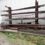 STEEL RACK, CONTENTS & ALL SCRAP ON FLOOR